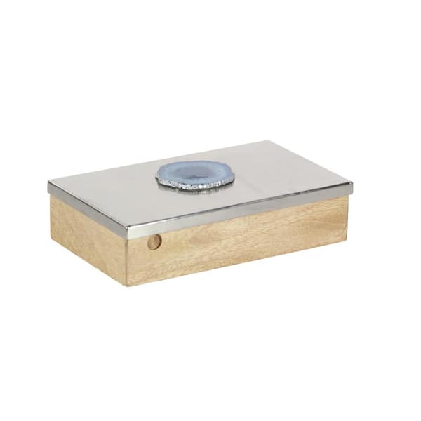 Litton Lane Silver Wood Coastal Decorative Box