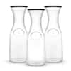 Hali Glass Carafe Bottle Pitcher with 6 Lids - 35 oz