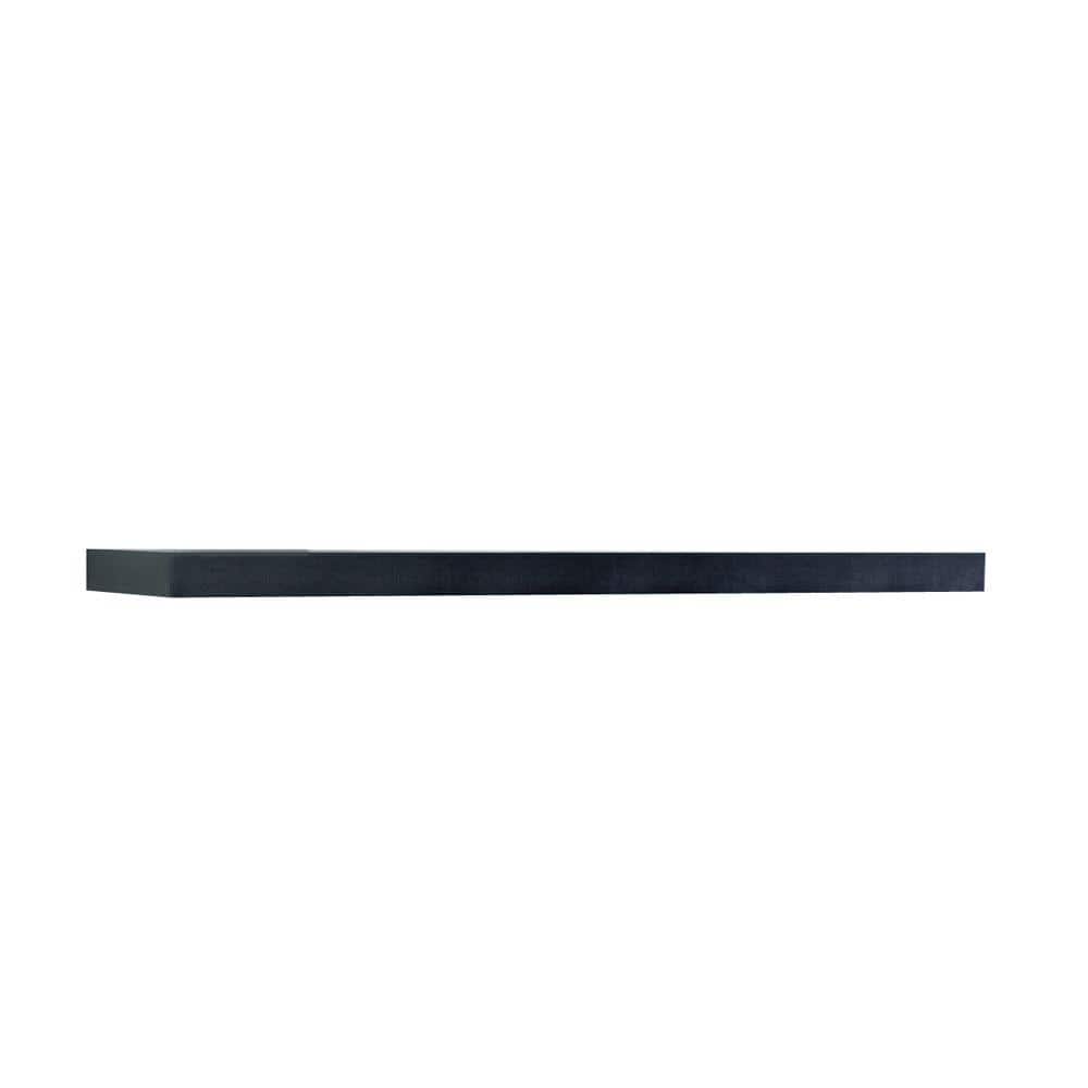 Slimline Black MDF Floating Wall Shelf 48-Inch