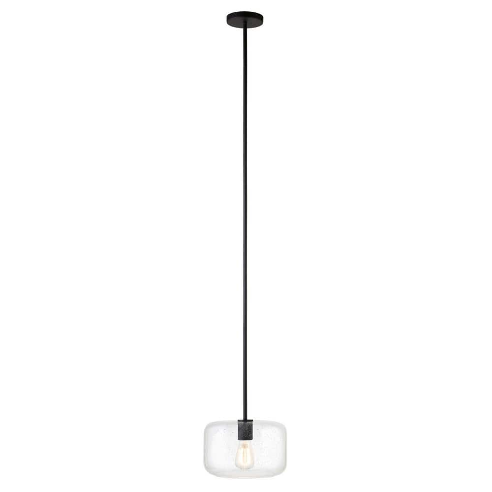 Meyer&Cross Channing 1Light Blackened Bronze Wide Pendant with Seeded