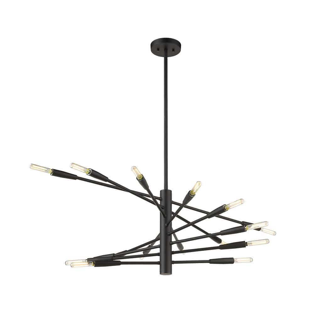 Ascension Matte Black 16-Light Adjustable Arm Chandelier