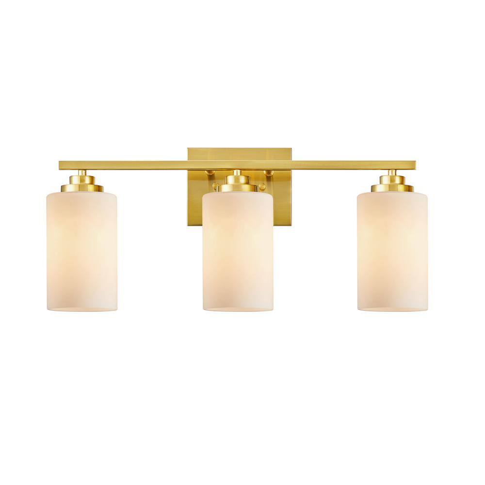 Gold Brass 3-Light Dimmable Outdoor Vanity Light