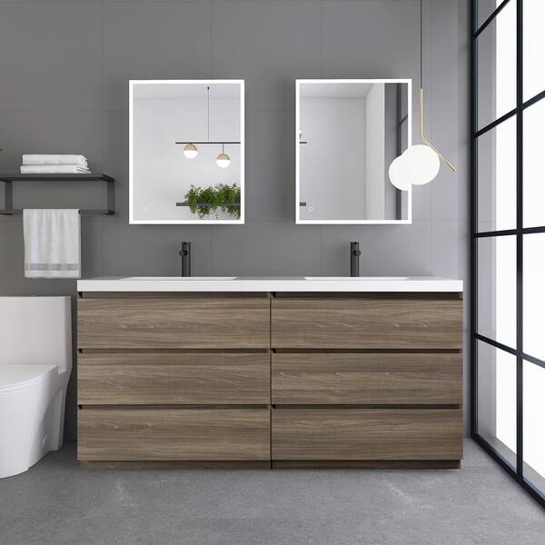 72 in. W x 21 in. D x 34 in. H Freestanding Bathroom Vanity in