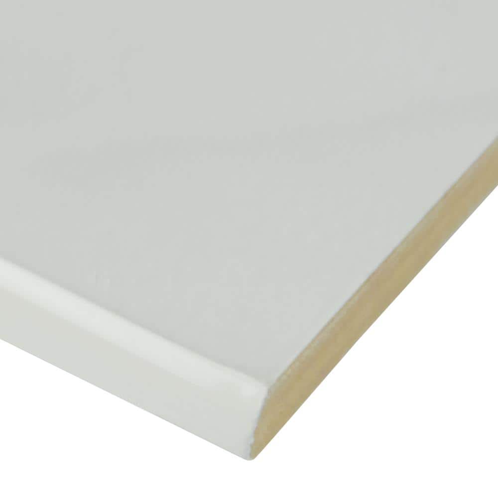 MSI Aria Ice Bullnose 3 in. x 18 in. Polished Porcelain Wall Tile (15 ...