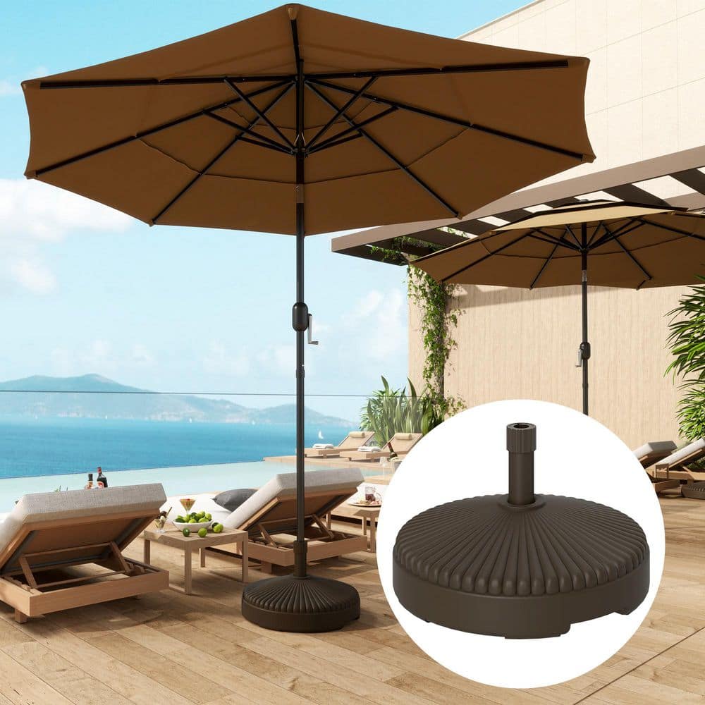 Brown Round HDPE Patio Umbrella Base Holder