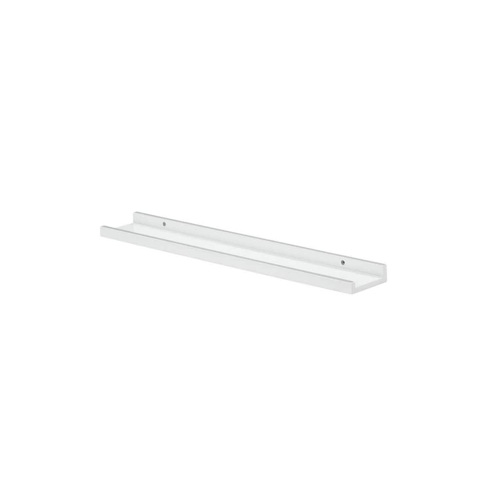 BORDER 23.6 in. x 3.5 in. x 1.2 in. White MDF Decorative Wall Shelf with Brackets price history on PriceWatchPro