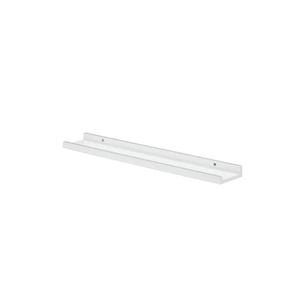 Dolle BORDER 23.6 in. x 3.5 in. x 1.2 in. White MDF Decorative Wall Shelf with Brackets