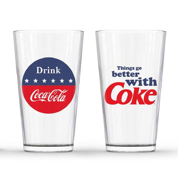 Coca-Cola Red White and Blue Pub Glass (Set of 2)