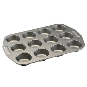 Nonstick 12-Cup Muffin Pan in Gray