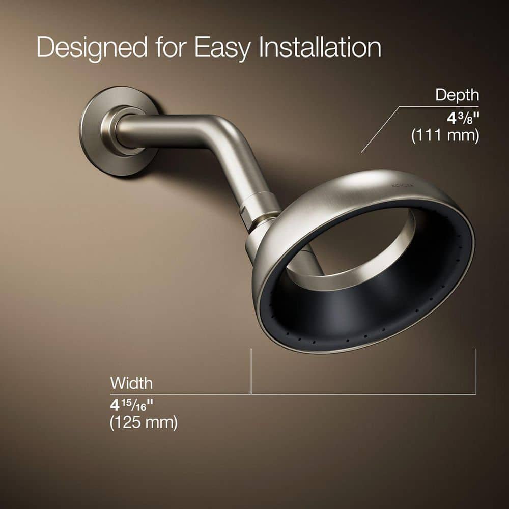Vibrant Brushed Nickel Adjustable Wall Mounted Showerhead