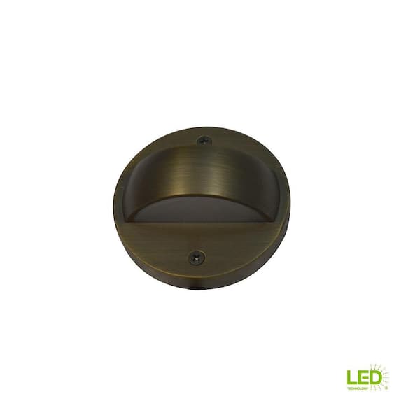 Home Decorators Collection 150 Lumen Integrated LED Hardwired 2700K White Warm Outdoor Landscape Stair Light