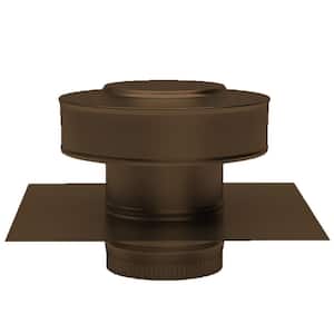4 in. D Brown Aluminum Round Back Static Roof Vent Roof Jack with 2 in. Collar and 2 in. Tail Pipe