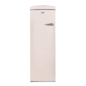 8.3 cu. Ft. Classic Retro Upright Freezer Frost Free 24 in. 110V w/ 6 Drawers in Cream