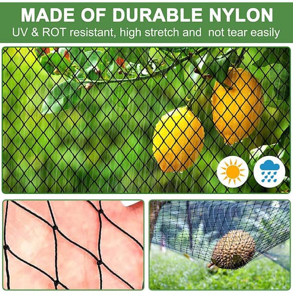 DQS Bird Netting - 25’x50’ Garden Netting with 1” Square Mesh As Poultry Netting for Chicken Coop Roof, Heavy Duty Bird Netting for Garden