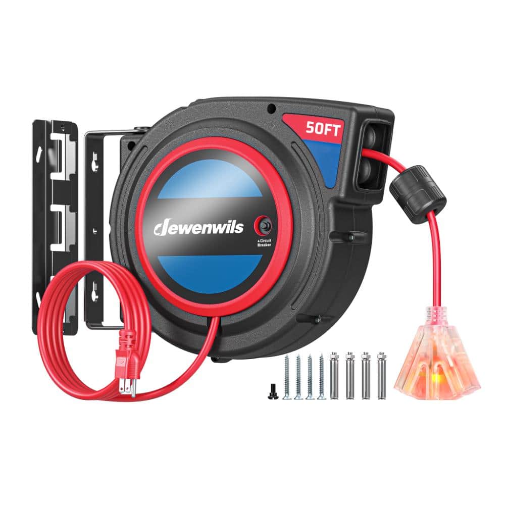 50 ft. 14/3 13A Circuit Breaker Retractable Extension Cord Reel with 3 Grounded Outlets, Ceiling/Wall, ETL Listed price history on PriceWatchPro