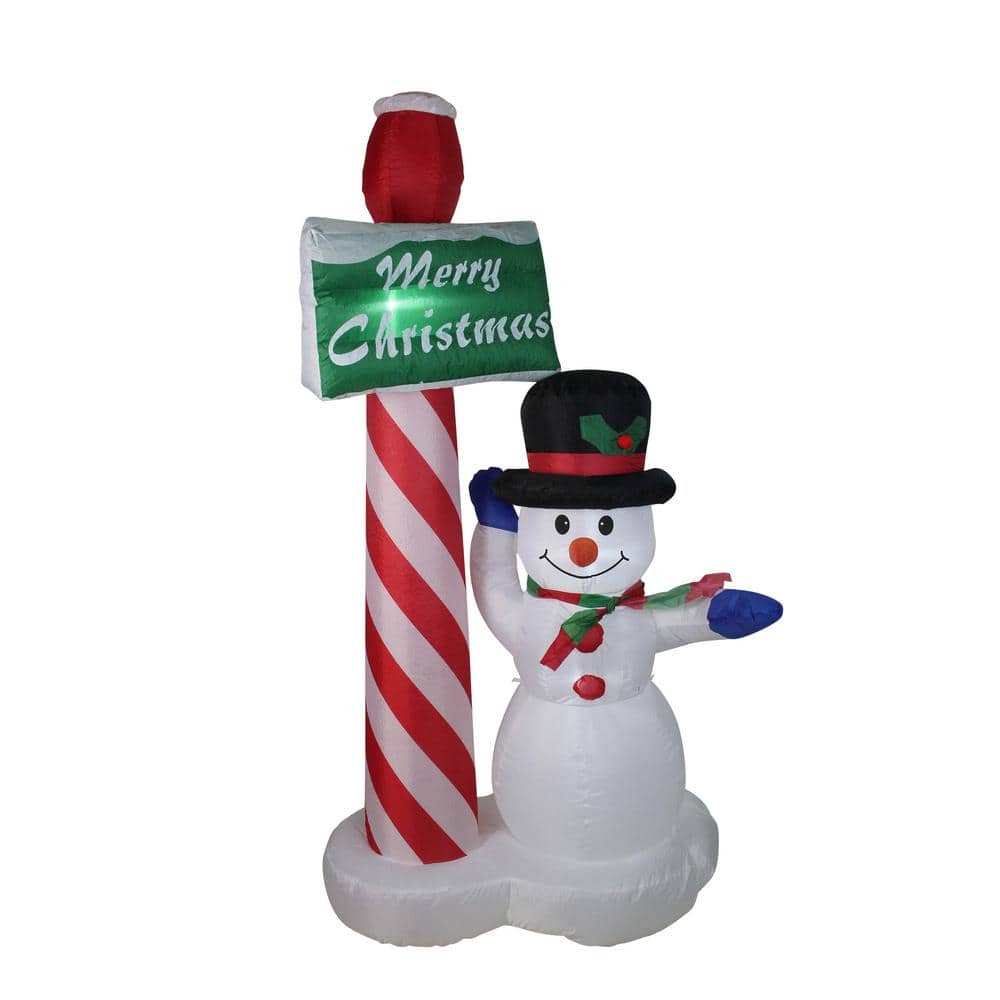 6 ft. Inflatable Lighted Snowman with North Pole Sign Christmas Yard Art Decoration price history on PriceWatchPro