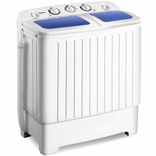 Costway Portable Mini Washing Machine Washer Compact Twin Tub 17 6 Lbs Spin Spinner In White Ep24168 The Home Depot