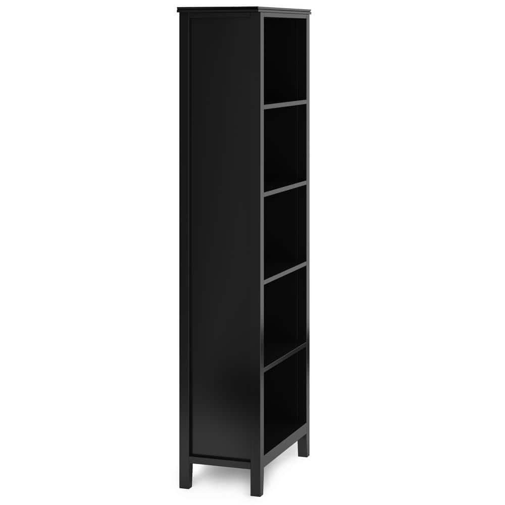 Artisan Solid Wood 72'' Adjustable 5-Shelf Bookcase in Black