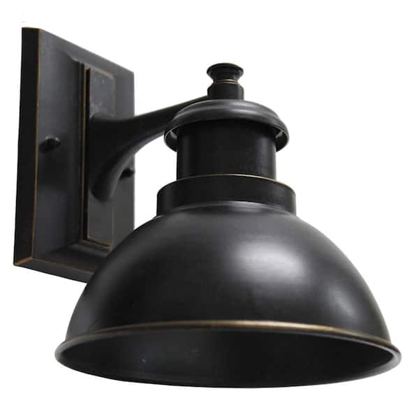 Unbranded Marlet Oil Rubbed Bronze Dusk to Dawn Outdoor Sconce Hardwired Lantern Sconce with Incandescent