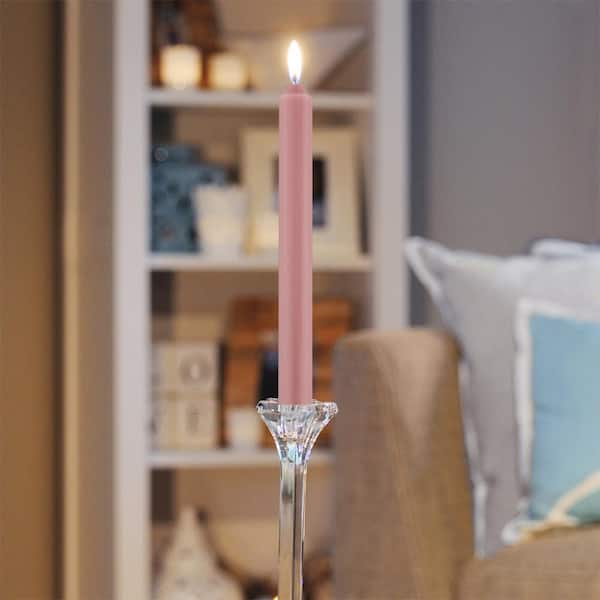 ROOT CANDLES Smooth Arista 9 in. Dusty Rose Pink Unscented Taper Candle (Set of 12)