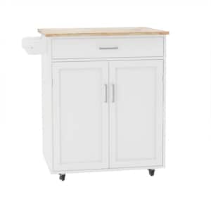 Kitchen island rolling trolley cart with towel rack