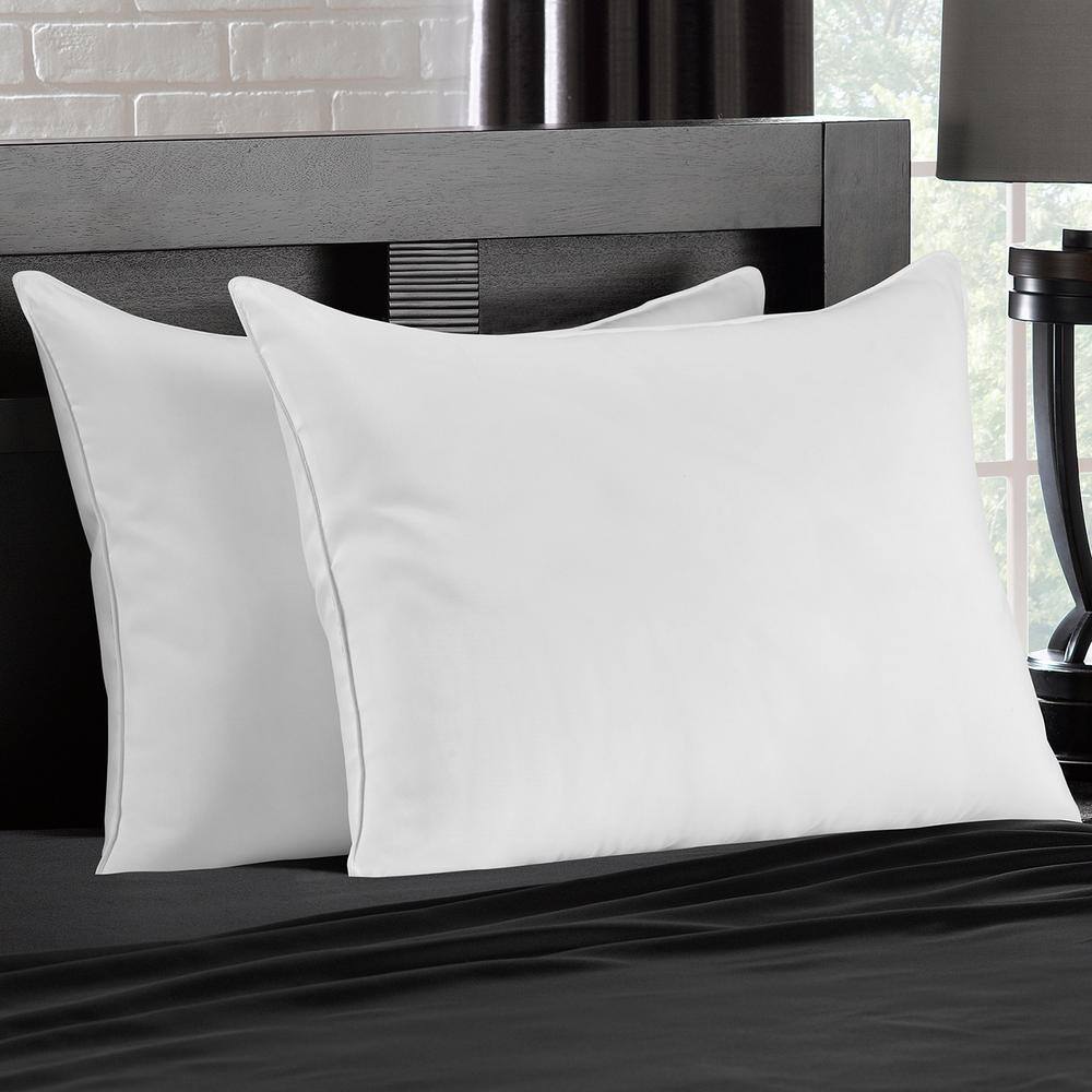 White Hypoallergenic Polyester King Stomach Sleeper Pillow Set