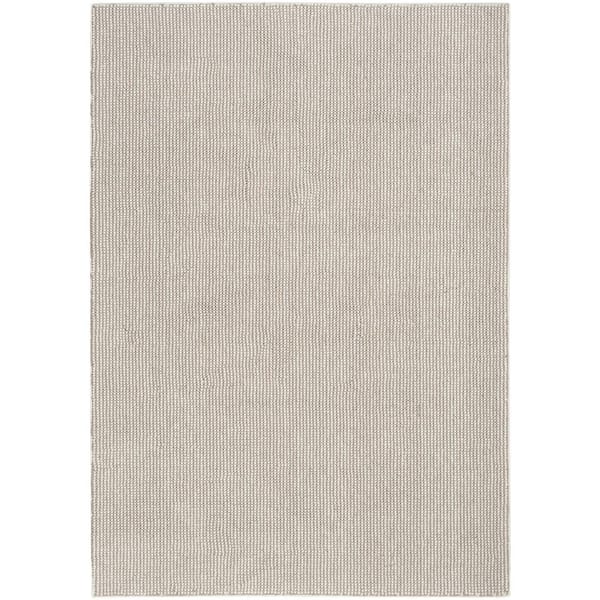 Nourison Textured Home Ivory Mocha 8 ft. x 10 ft. Solid Geometric Contemporary Area Rug