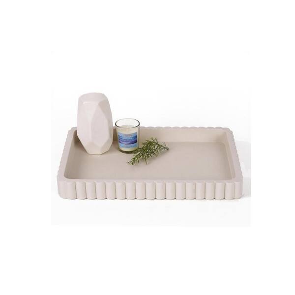 Cream Gray Rectangular Modern Decorative Trays for Home Decor