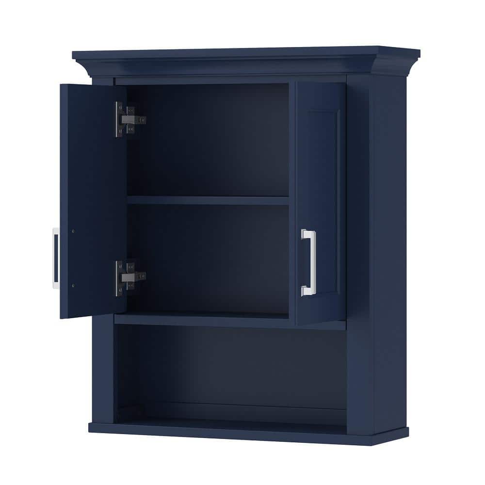 Lawson 24" x 28" Aegean Blue Wood Bathroom Wall Cabinet