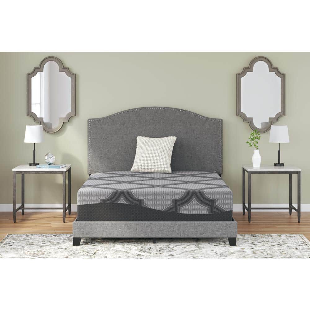 Gray 12" King Hybrid Mattress with Gel Memory Foam