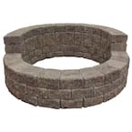 58 in. x 20 in. Concrete StackStone High Back Fire Pit Kit in Summit Blend