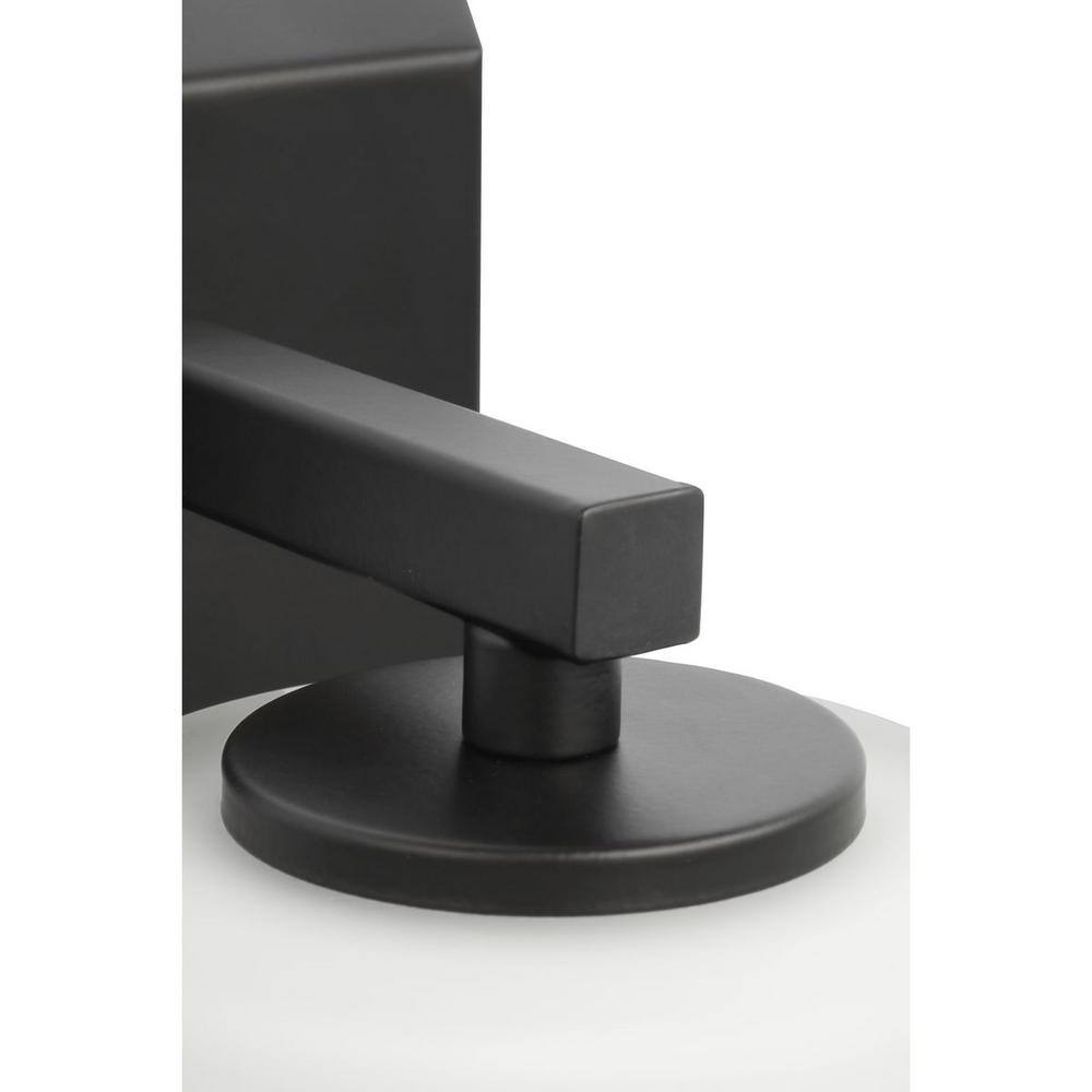 Vertex Matte Black and Etched White Glass Bath Light