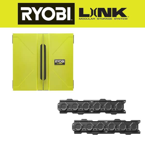 RYOBI LINK Wall Cabinet with LINK (2-Pack) of Wall Rails