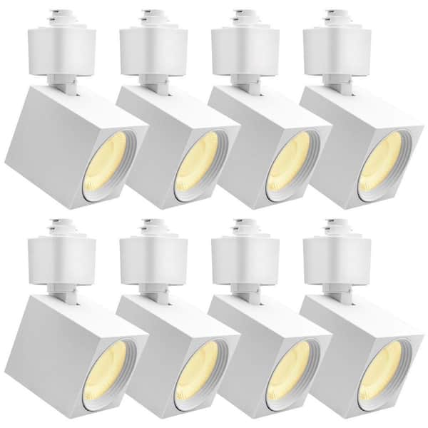 2 in. Integrated LED Track Light, 5CCT, CRI90, 10W, 800LM, Adjustable 358°+ 90° Tilt, Dimmable, ETL Square White 8 Pack