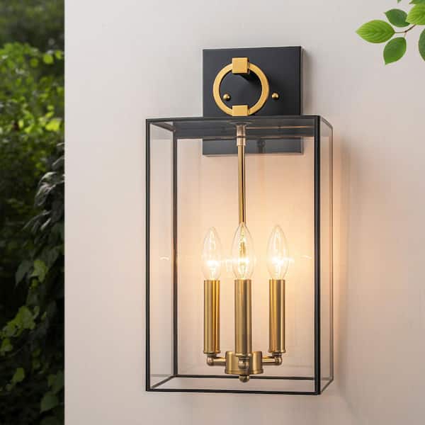 C Cattleya Dark Bronze Finish Brass Outdoor Wall Lantern-18.25 in