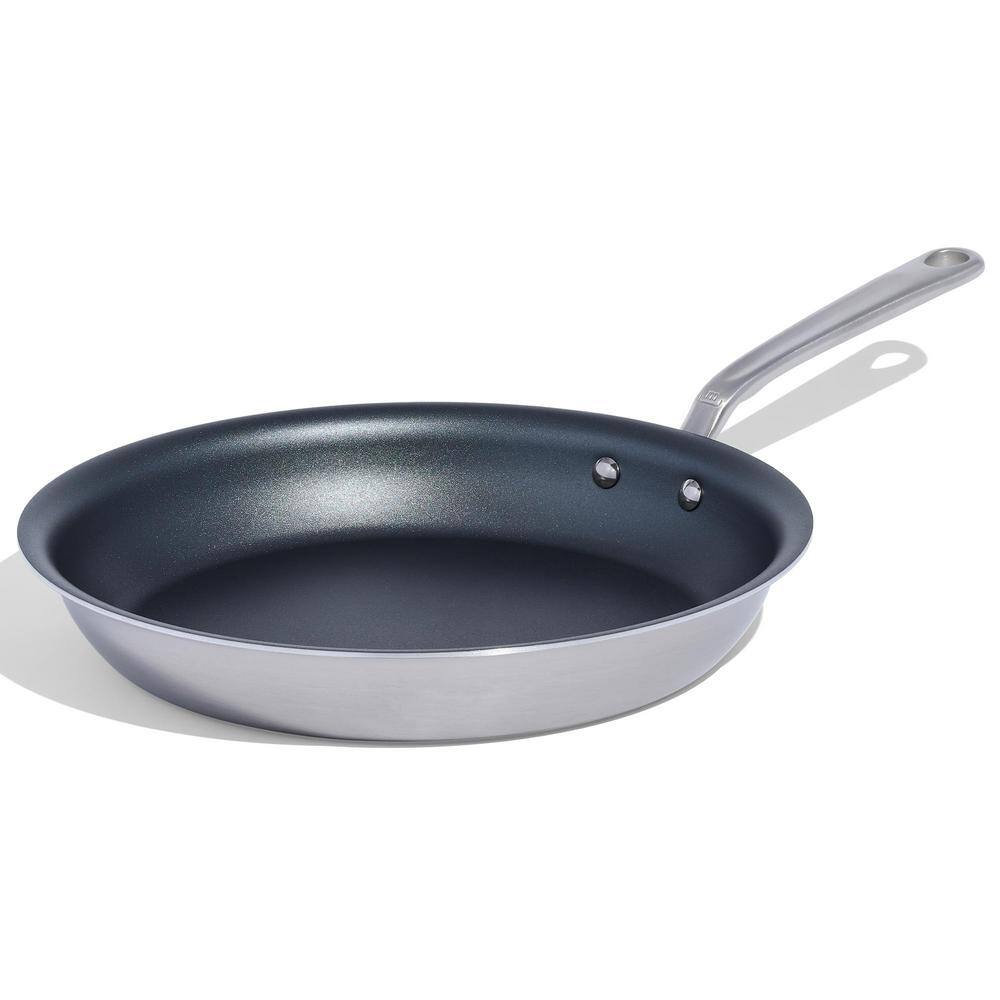 12 in. 5 Ply Stainless Steel-Clad Base Professional Grade Nonstick Coating 