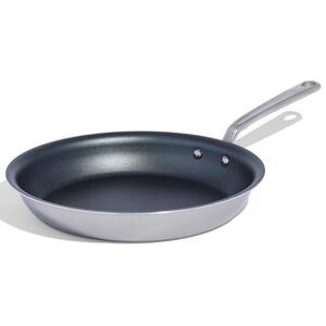 12 in. 5 Ply Stainless Steel Clad Base Professional Grade Nonstick Coating Induction Compatible Frying Pan in Graphite