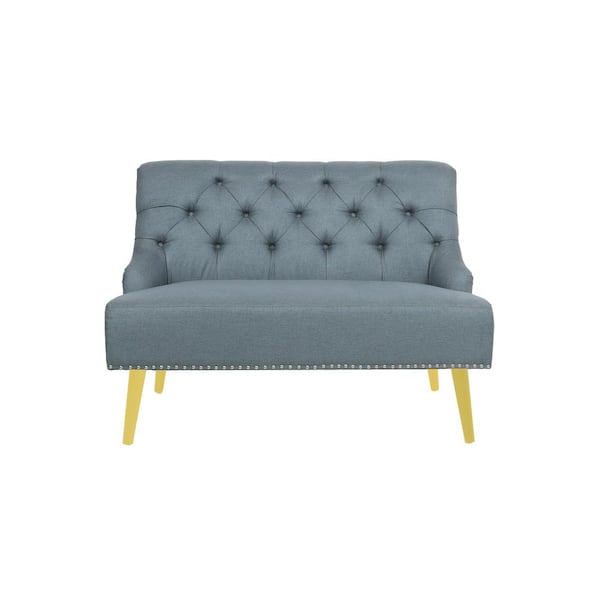 Unbranded 43.3 in. Green Fabric 2-Seater Armless Loveseat Sofa