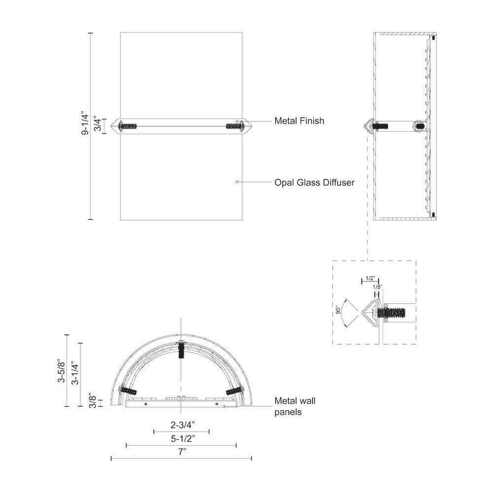 Chrome Cylinder Dimmable Direct Wired Electric Sconce