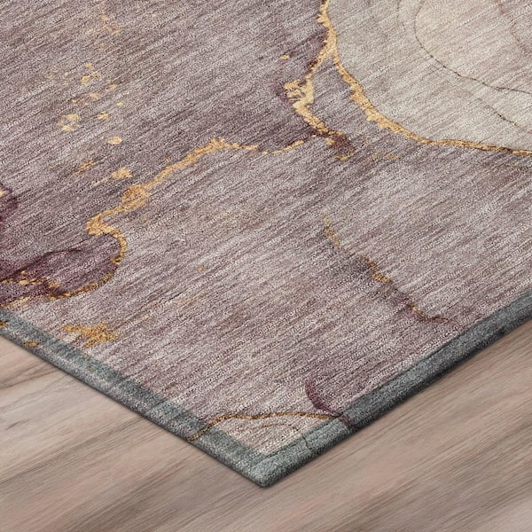 Chantille Machine Washable Indoor/Outdoor Abstract ACN3084 Plum 5 ft. x 7 ft. 6 in. Area Rug