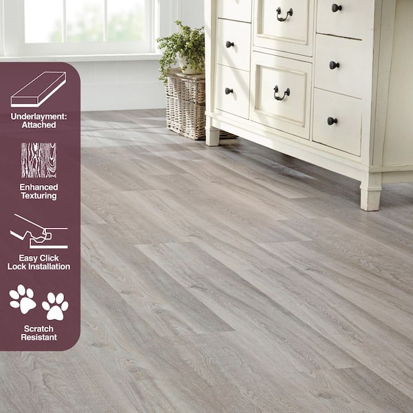 Sope Creek Oak 12 MIL x 7.1 in. W x 48 in. L Click Lock Waterproof Luxury Vinyl Plank Flooring (23.4 sq. ft./case)
