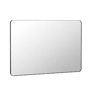 60 in. W x 40 in. H Premium Aluminum Framed Rectangular Bathroom Vanity Wall Mirror in Matte Black