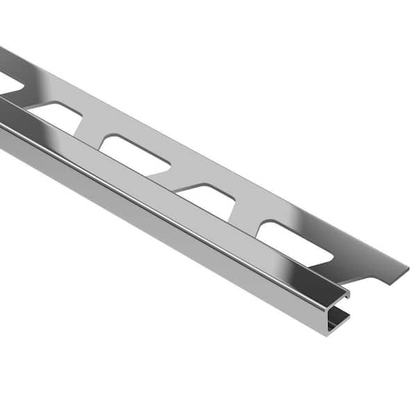 Schluter Quadec Stainless Steel 1/2 in. x 8 ft. 2-1/2 in. Metal Square Edge Tile Edging Trim
