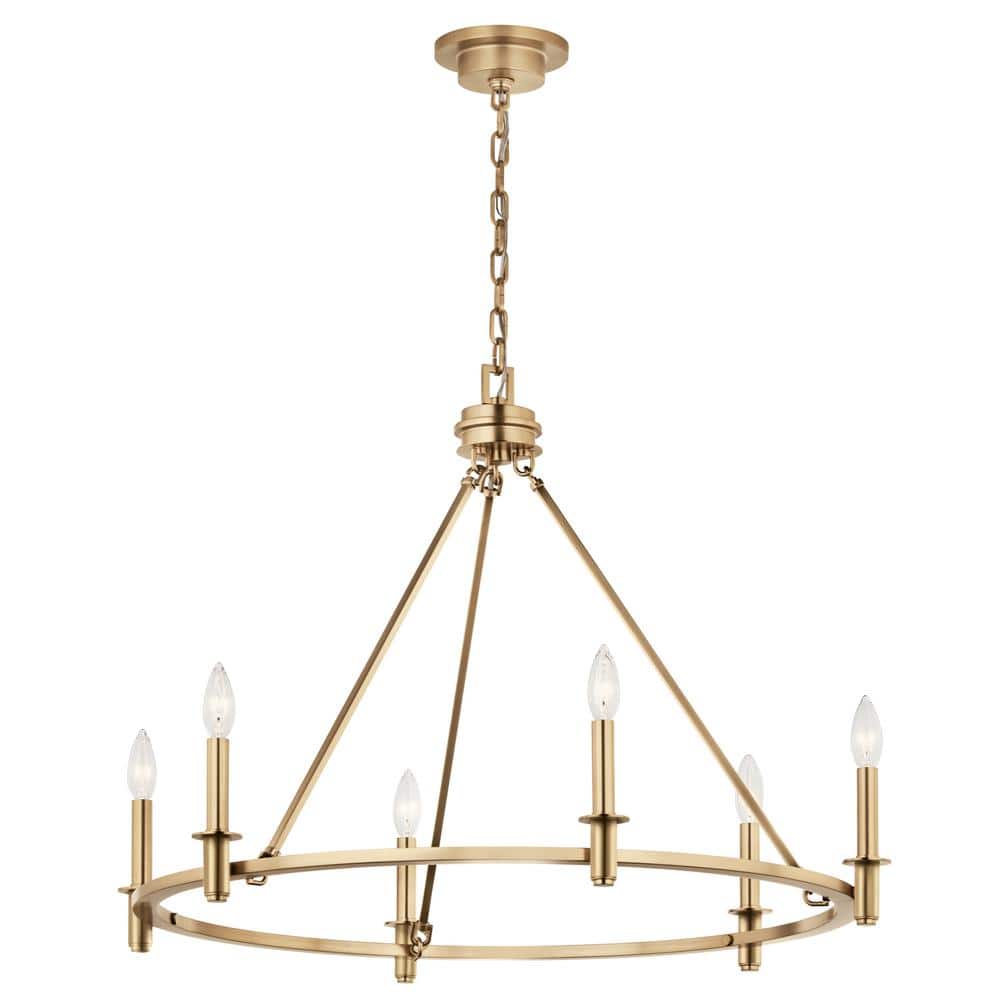 Carrick 32.25 in. 6-Light Champagne Bronze Traditional Candle Circle Chandelier for Dining Room price history on PriceWatchPro