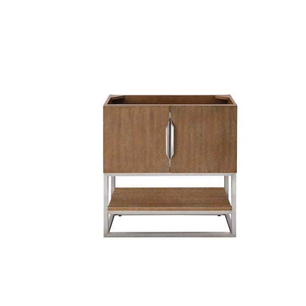 James Martin Vanities Columbia 31.5 in. W x 15.4 in. D x 33.4 in. H Single Bath Vanity Cabinet without Top in Latte Oak