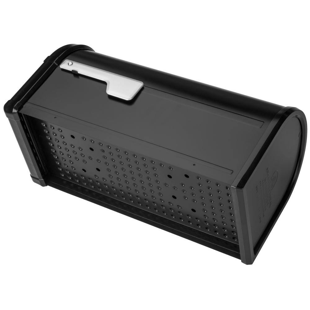 Hillsborough Black Large Aluminum Post Mount Mailbox