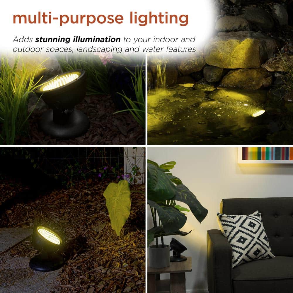 Black Weatherproof LED Outdoor Spotlight with Transformer
