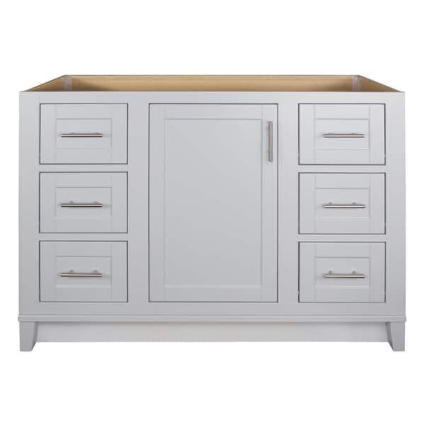 Glacier Bay Kinghurst 48 in. W x 21 in. D x 33.5 in. H Bath Vanity Cabinet without Top in Dove Gray