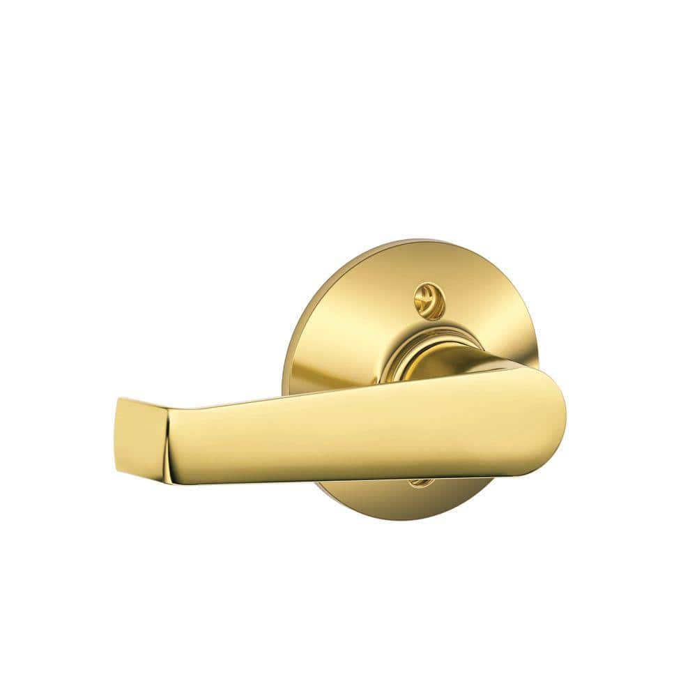 Schlage Elan Bright Brass Dummy Door Handle F170 ELA 605 The Home Depot