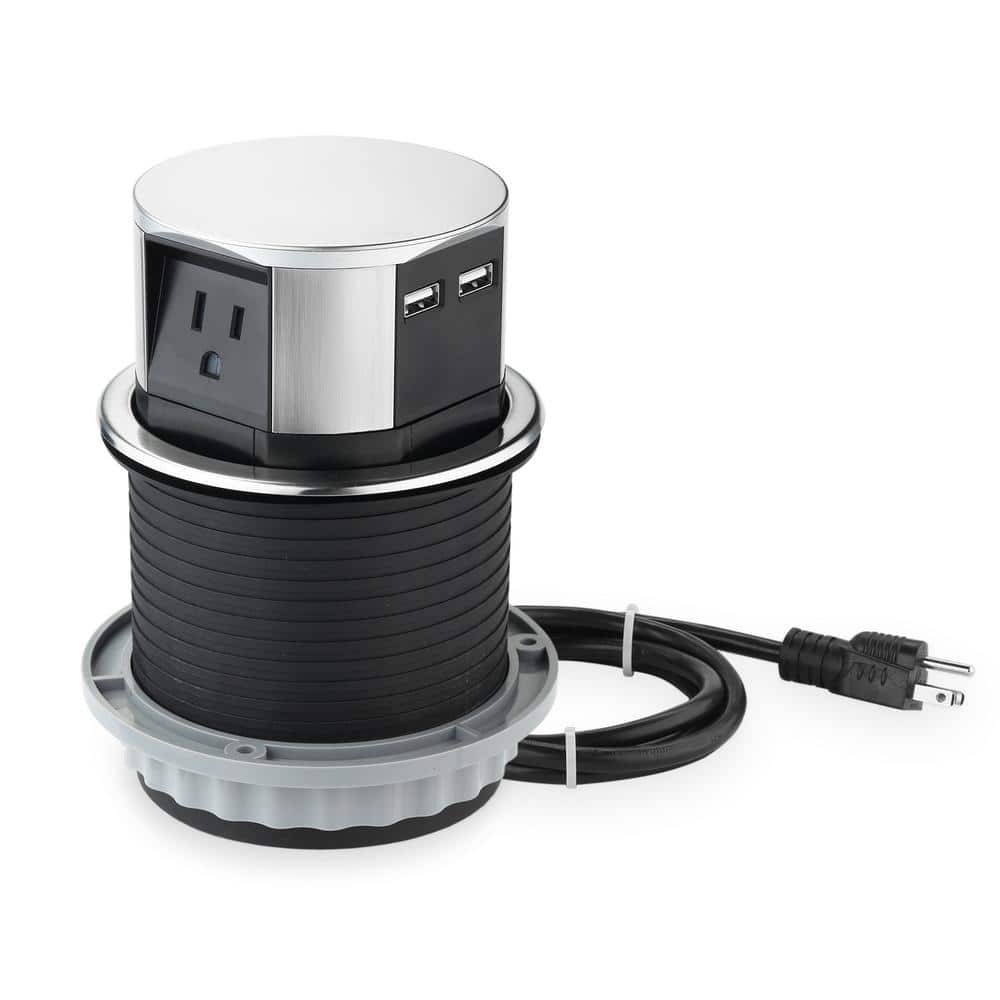 Space Saver Pop Up-Outlet, 3 Power Outlets 15 Amp, 2 USB Ports 2.4 Amp, Overload Protection, Splash Resistant price history on PriceWatchPro